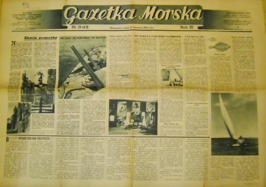 [t]Ostatnie wydanie, nr 19(43), „Gazetki Morskiej” z 16 czerwca 1939 roku[/t] [s][/s]